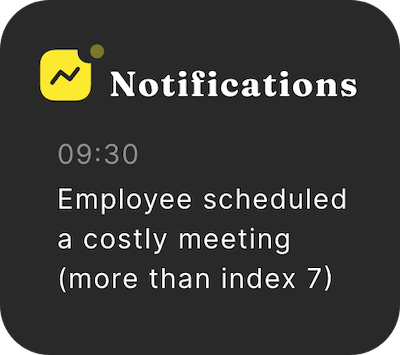 Notification in Meeting Minutes dashboard about costly meetings