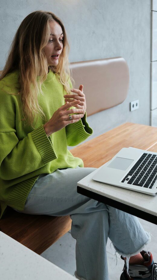 Team member attending a virtual meeting